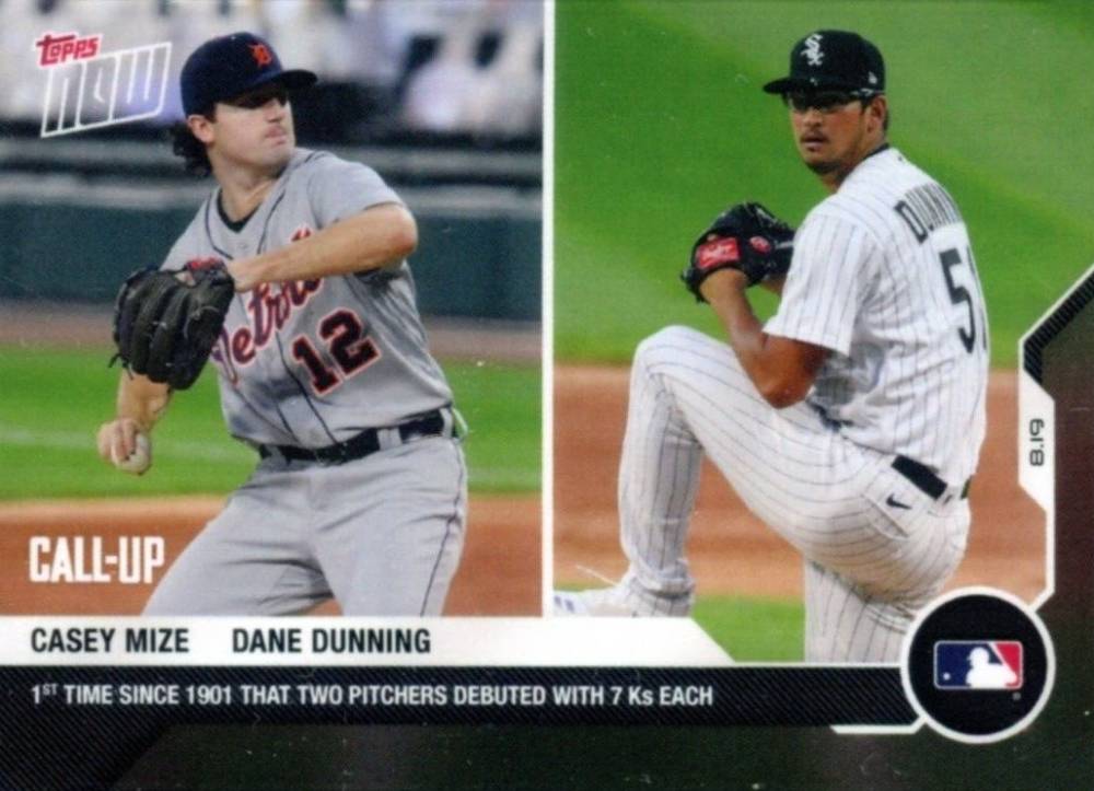 2020 Topps Now Casey Mize/Dane Dunning #129 Baseball Card