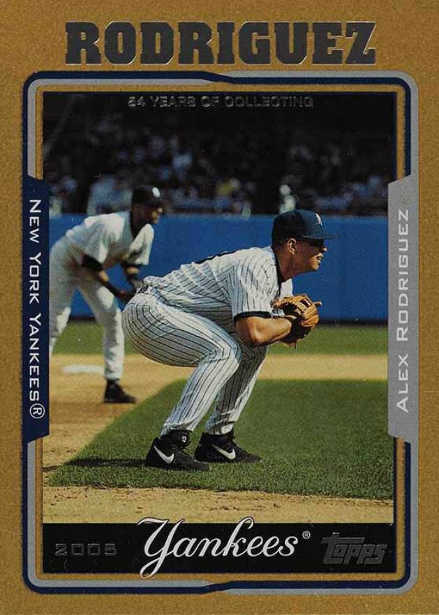 2005 Topps Gold Alex Rodriguez #1 Baseball Card