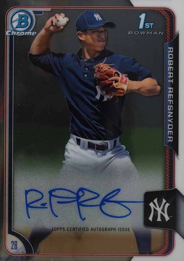 2015 Bowman Chrome Autograph Prospect Robert Refsnyder #RR Baseball Card