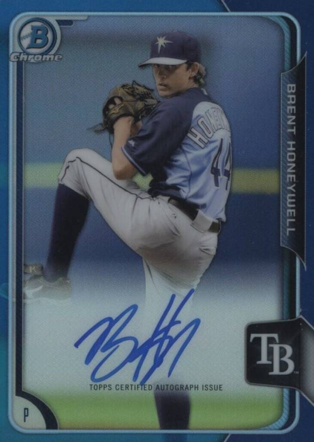 2015 Bowman Chrome Autograph Prospect Brent Honeywell #BH Baseball Card