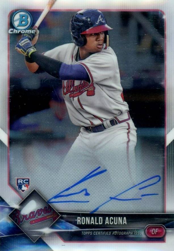 2018 Bowman Chrome Rookie Autograph Ronald Acuna #BCRARA Baseball Card