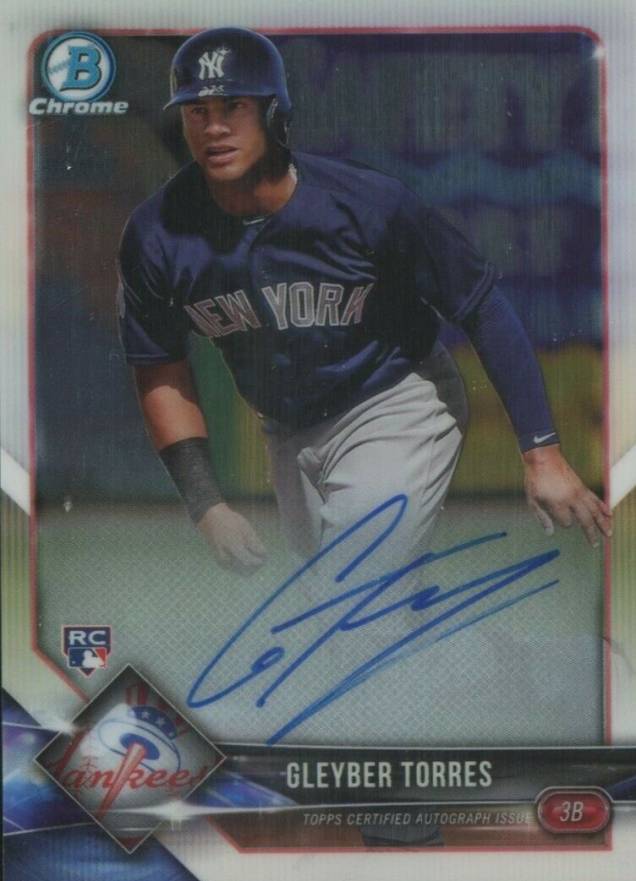 2018 Bowman Chrome Rookie Autograph Gleyber Torres #BCRAGT Baseball Card