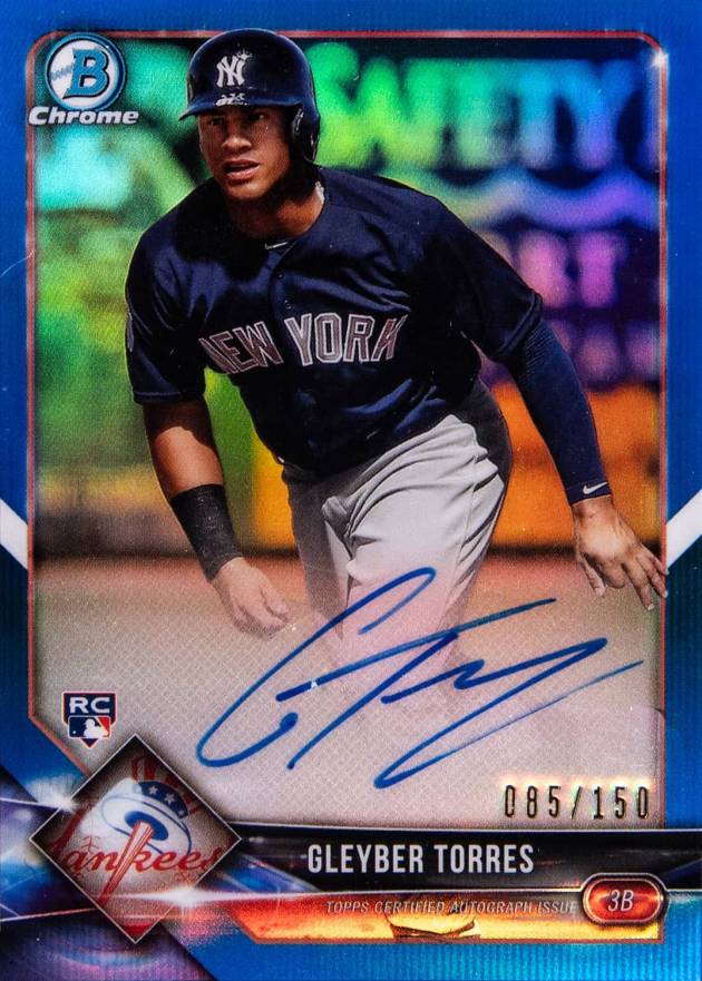 2018 Bowman Chrome Rookie Autograph Gleyber Torres #BCRAGT Baseball Card