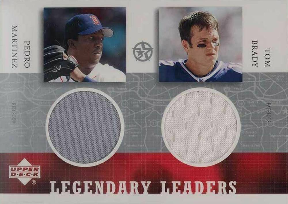 2002 Upper Deck Superstars Legendary Leaders Jerseys Pedro Martinez/Tom Brady #PMTBL Football Card