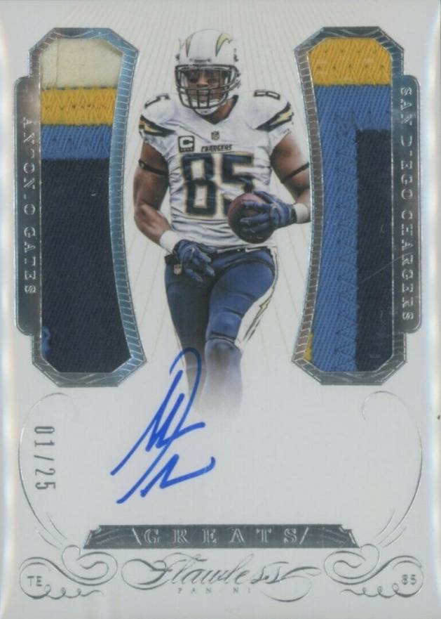 2015 Panini Flawless Greats Patches Dual Autograph Antonio Gates #AG Football Card