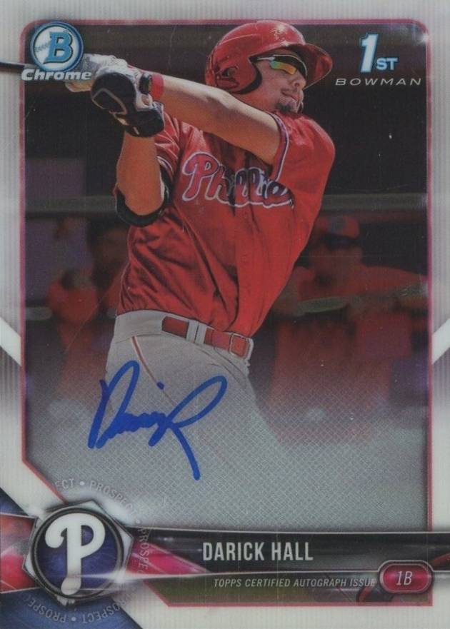 2018 Bowman Prospects Autographs Chrome Darick Hall #DH Baseball Card