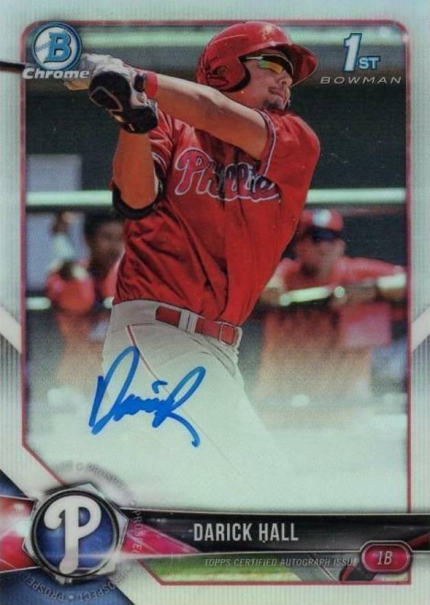 2018 Bowman Prospects Autographs Chrome Darick Hall #DH Baseball Card