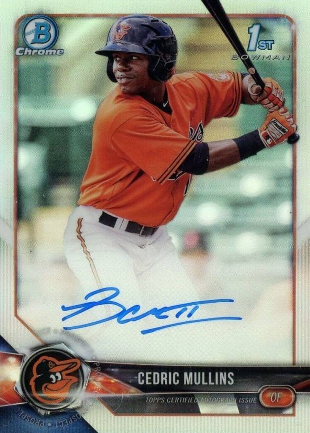 2018 Bowman Prospects Autographs Chrome Cedric Mullins #CM Baseball Card