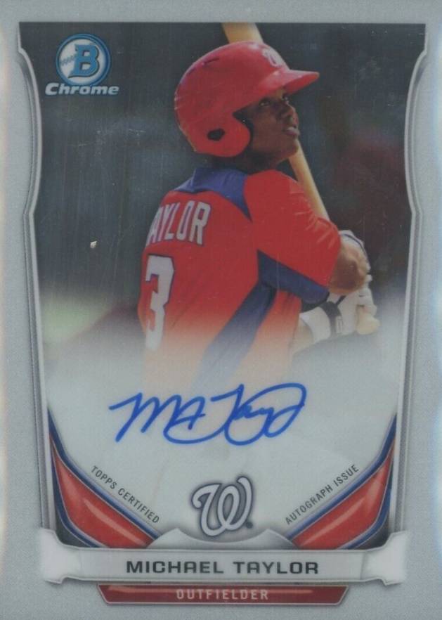 2014 Bowman Chrome Autograph Prospects Michael Taylor #MTA Baseball Card