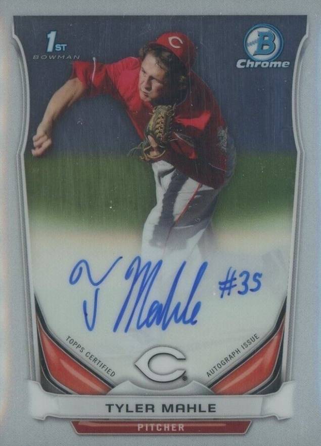 2014 Bowman Chrome Autograph Prospects Tyler Mahle #TMA Baseball Card