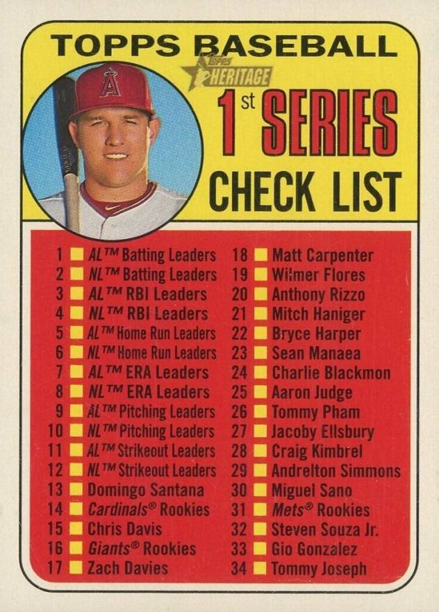 2018 Topps Heritage  Mike Trout #57 Baseball Card