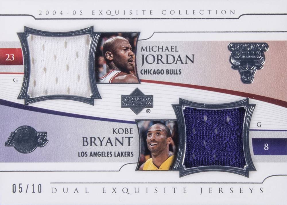 2004 Upper Deck Exquisite Collection Extra Exquisite Dual Jersey Michael Jordan/Kobe Bryant #EJ2MK Basketball Card