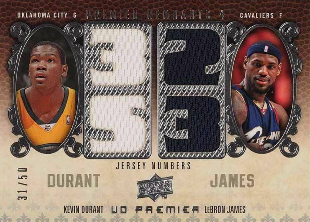 2008 Upper Deck Premier Premier Remnants Quad Kevin Durant/LeBron James #PR4JD Basketball Card