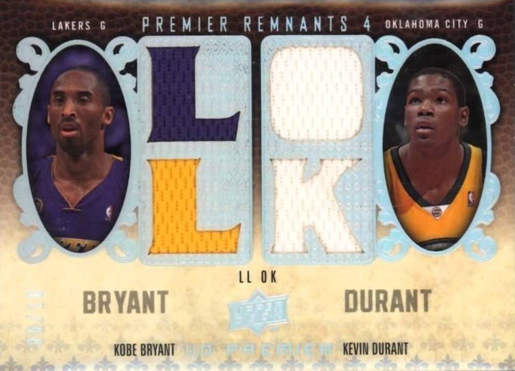 2008 Upper Deck Premier Premier Remnants Quad Kevin Durant/Kobe Bryant #PR4BD Basketball Card