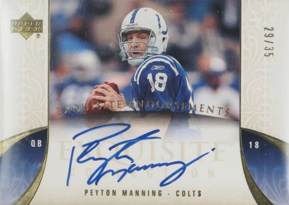 2006 Upper Deck Exquisite Collection Exquisite Endorsements Peyton Manning #EE-PM Football Card