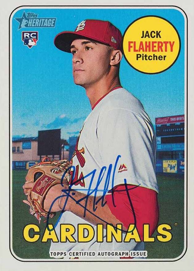 2018 Topps Heritage Real One Autographs Jack Flaherty #JF Baseball Card