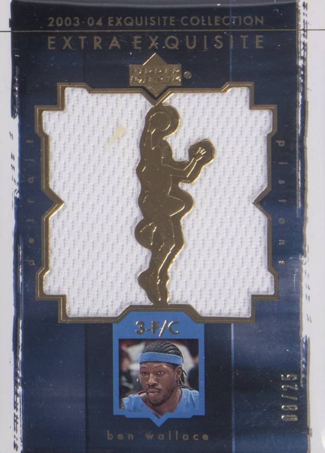 2003 Upper Deck Exquisite Collection Extra Exquisite Dual Jersey Ben Wallace #EE2WA Basketball Card