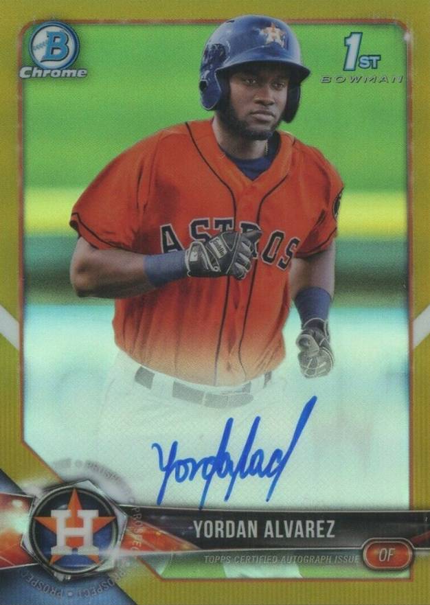 2018 Bowman Chrome Prospects Autographs Yordan Alvarez #CPAYA Baseball Card