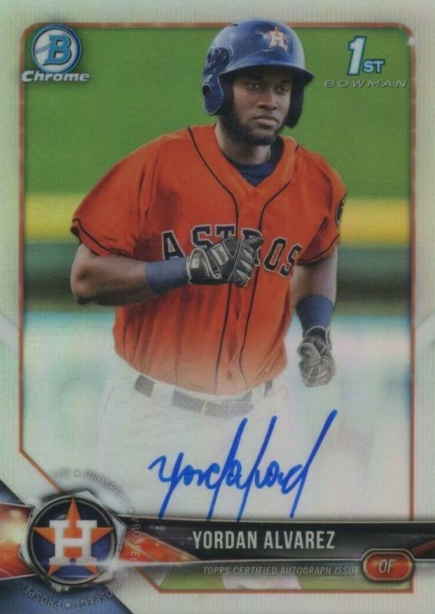 2018 Bowman Chrome Prospects Autographs Yordan Alvarez #CPAYA Baseball Card