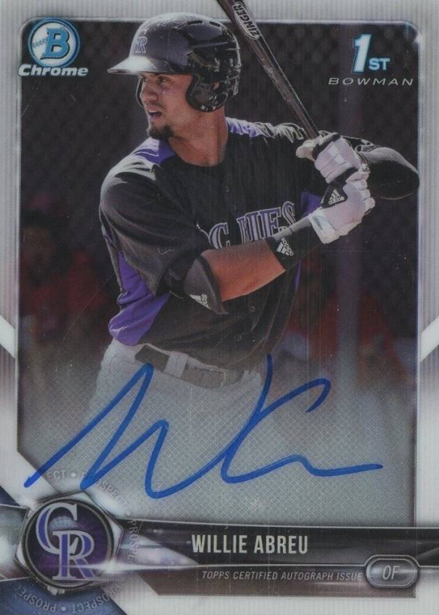 2018 Bowman Chrome Prospects Autographs Willie Abreu #CPAWA Baseball Card