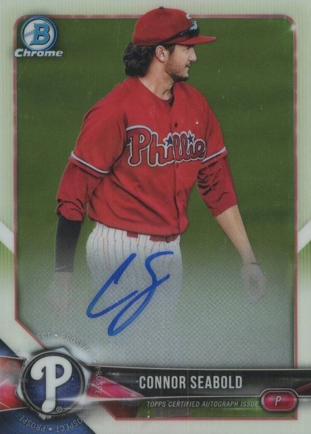 2018 Bowman Chrome Prospects Autographs Connor Seabold #BCPACS Baseball Card