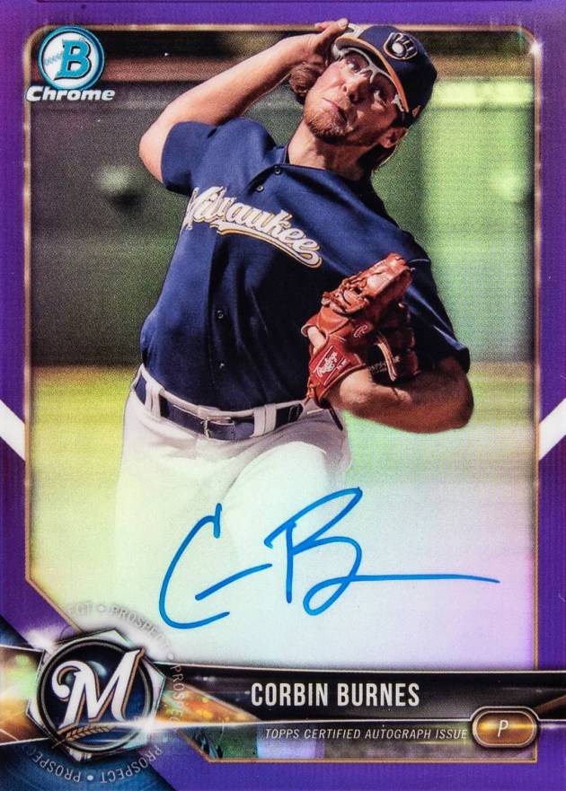 2018 Bowman Chrome Prospects Autographs Corbin Burnes #CPACB Baseball Card