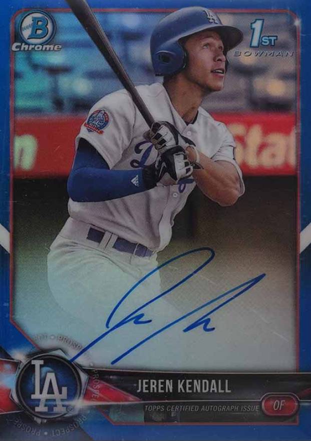 2018 Bowman Chrome Prospects Autographs Jeren Kendall #CPAJK Baseball Card