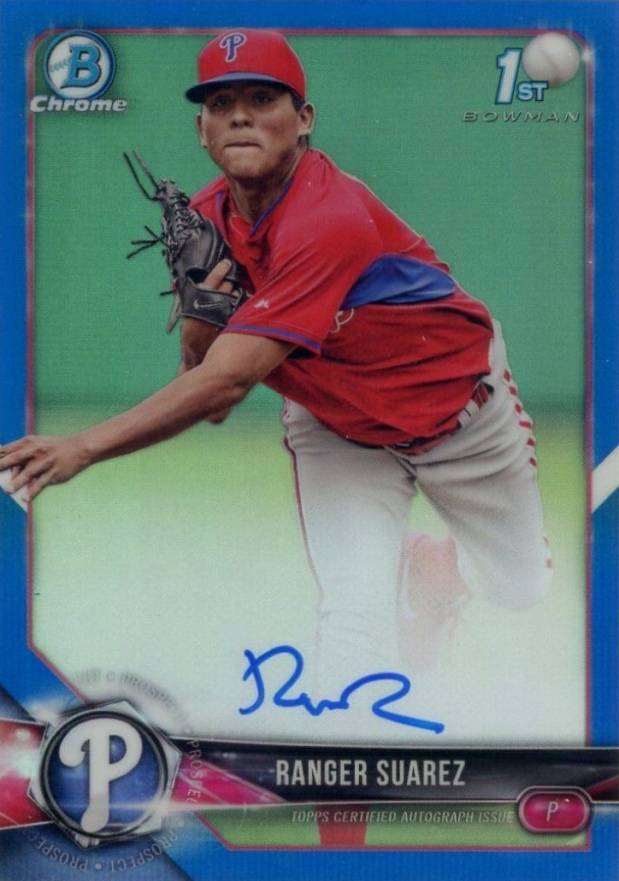 2018 Bowman Chrome Prospects Autographs Ranger Suarez #CPARS Baseball Card