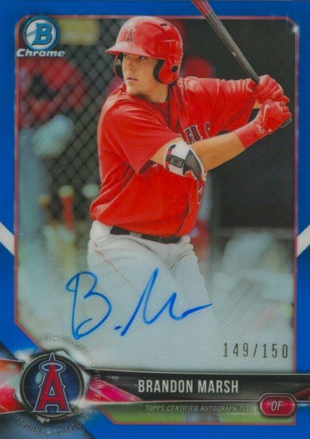 2018 Bowman Chrome Prospects Autographs Brandon Marsh #BCPABM Baseball Card