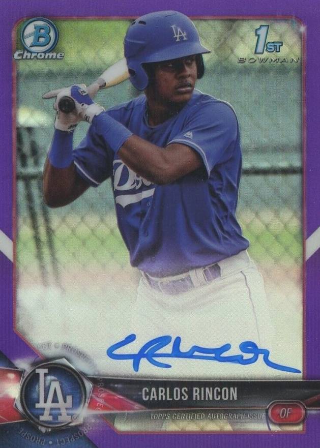 2018 Bowman Chrome Prospects Autographs Carlos Rincon #CPACRI Baseball Card