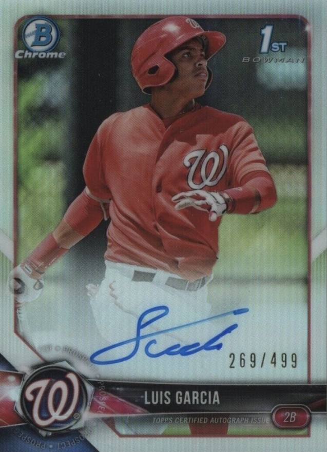 2018 Bowman Chrome Prospects Autographs Luis Garcia #BCPALGA Baseball Card