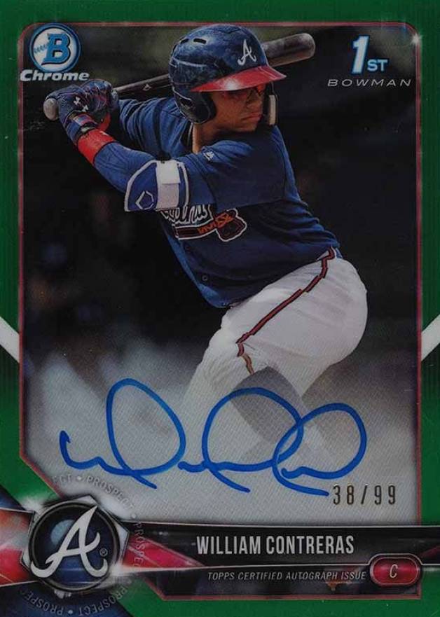 2018 Bowman Chrome Prospects Autographs William Contreras #BCPAWCO Baseball Card