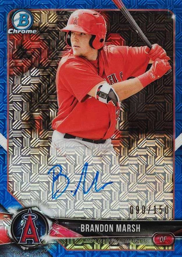 2018 Bowman Chrome Prospects Autographs Brandon Marsh #BCPABM Baseball Card