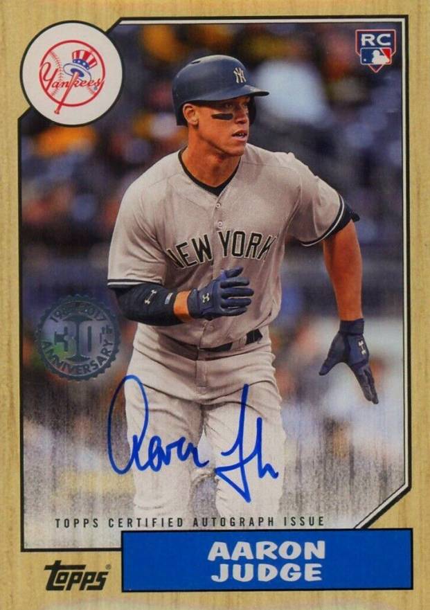 2017 Topps Update 1987 Topps Autographs Aaron Judge #AJ Baseball Card