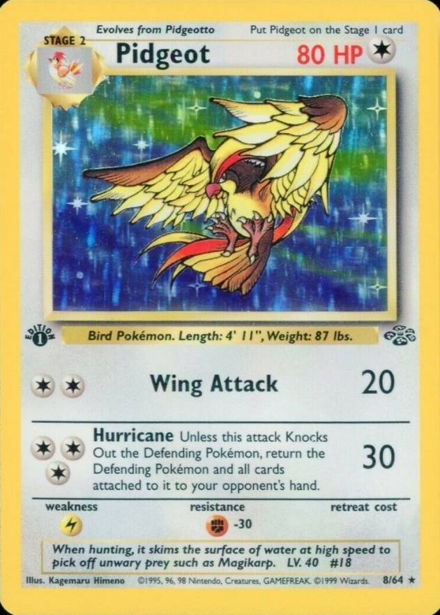 1999 Pokemon Jungle Pidgeot-Holo #8 TCG Card