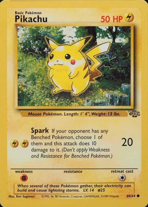 1999 Pokemon Jungle Pikachu #60 TCG Card