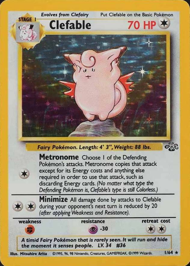 1999 Pokemon Jungle Clefable-Holo #1 TCG Card