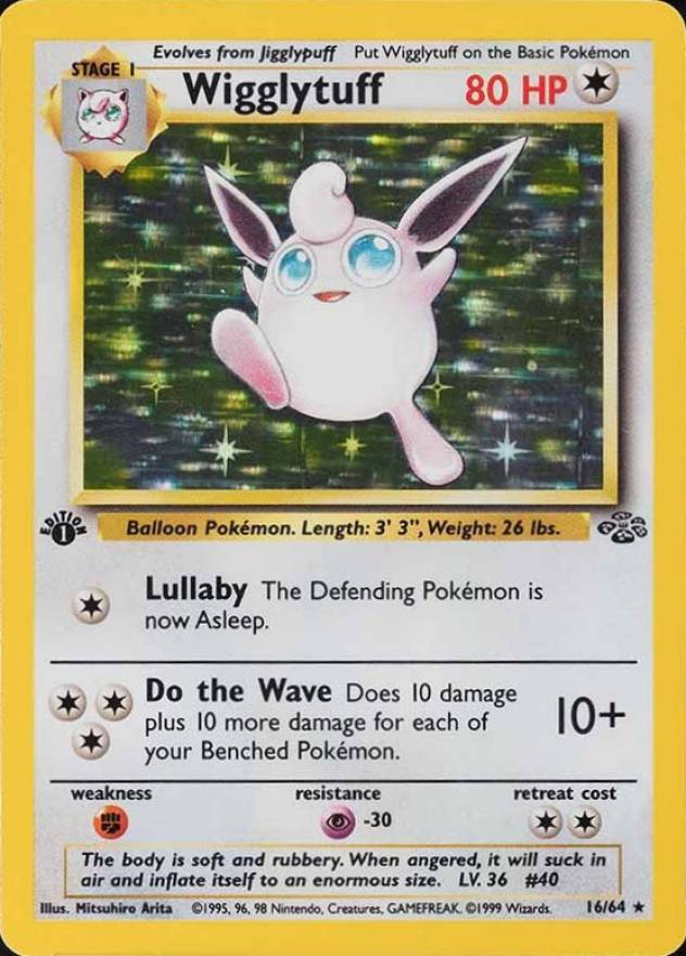 1999 Pokemon Jungle Wigglytuff-Holo #16 TCG Card