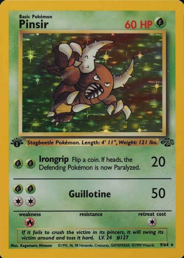 1999 Pokemon Jungle Pinsir-Holo #9 TCG Card