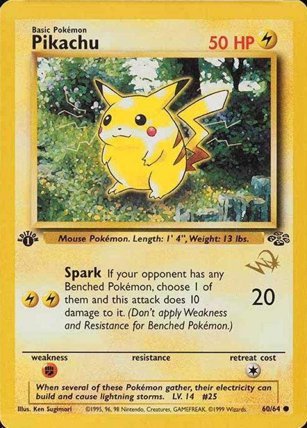 1999 Pokemon Jungle Pikachu #60 TCG Card