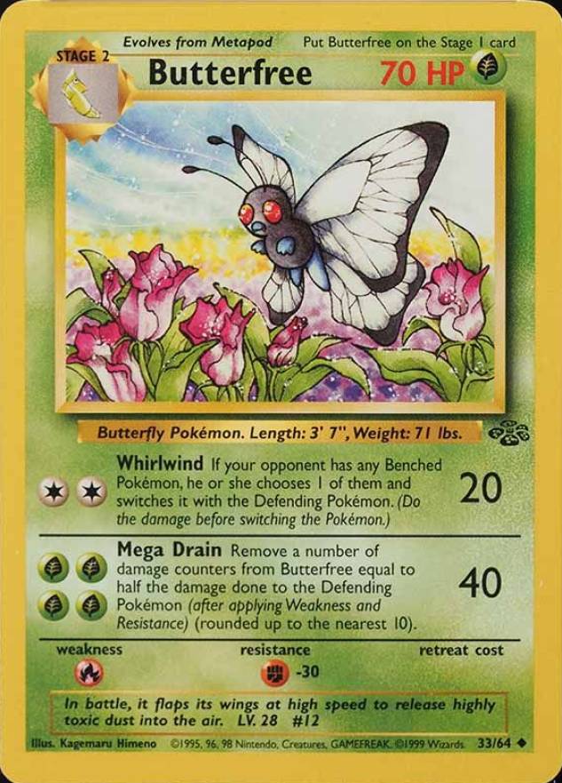 1999 Pokemon Jungle Butterfree #33 TCG Card