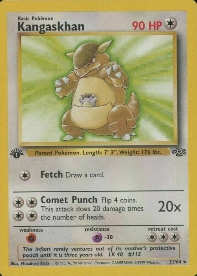 1999 Pokemon Jungle Kangaskhan #21 TCG Card