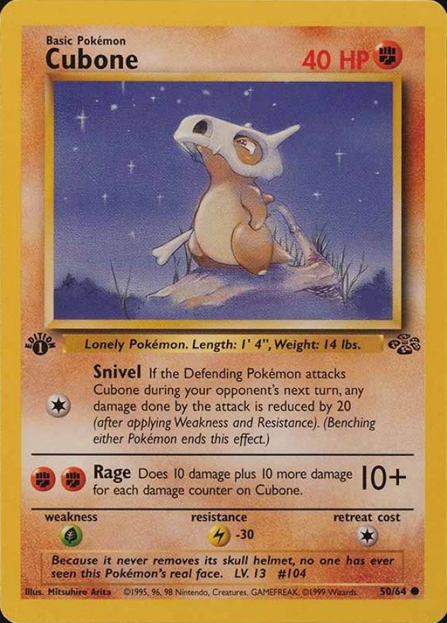 1999 Pokemon Jungle Cubone #50 TCG Card