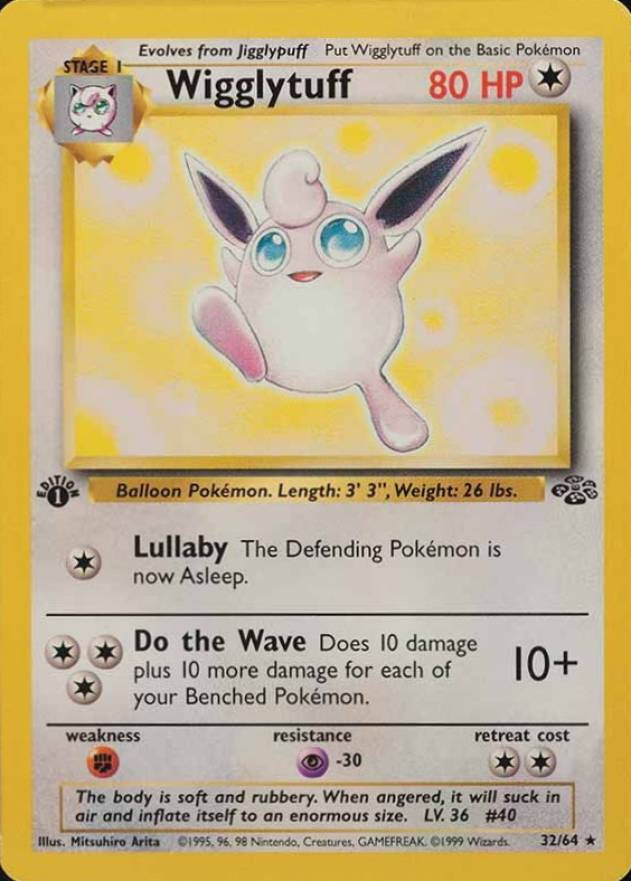 1999 Pokemon Jungle Wigglytuff #32 TCG Card