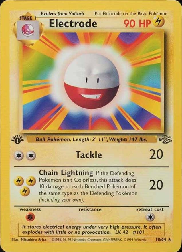 1999 Pokemon Jungle Electrode #18 TCG Card