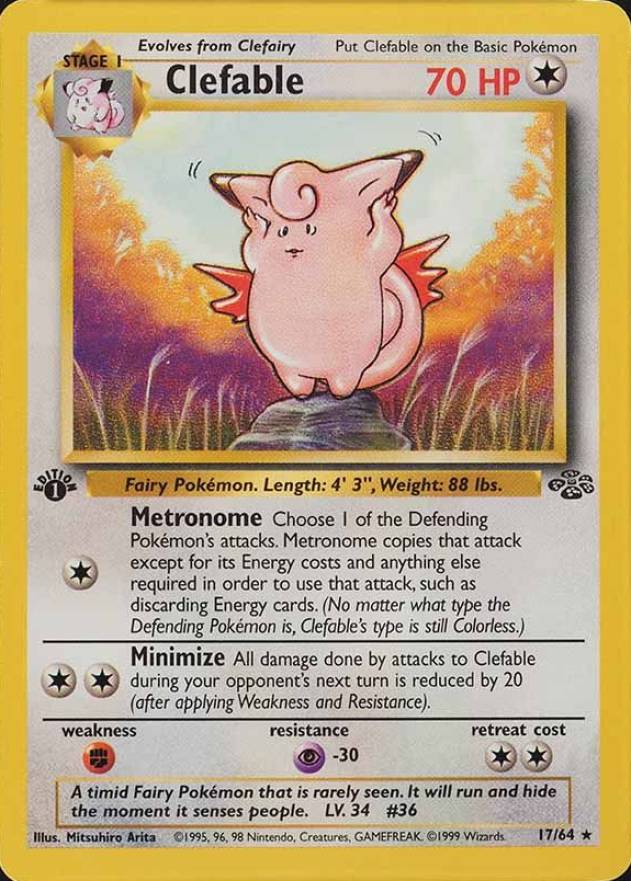 1999 Pokemon Jungle Clefable #17 TCG Card