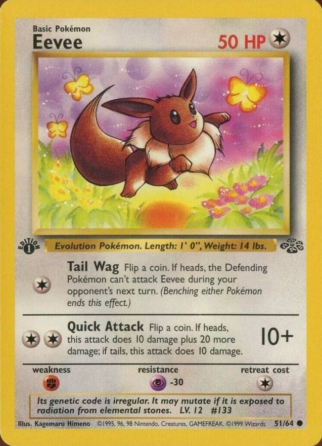 1999 Pokemon Jungle Eevee #51 TCG Card