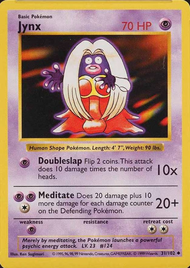 1999 Pokemon Game Jynx #31 TCG Card