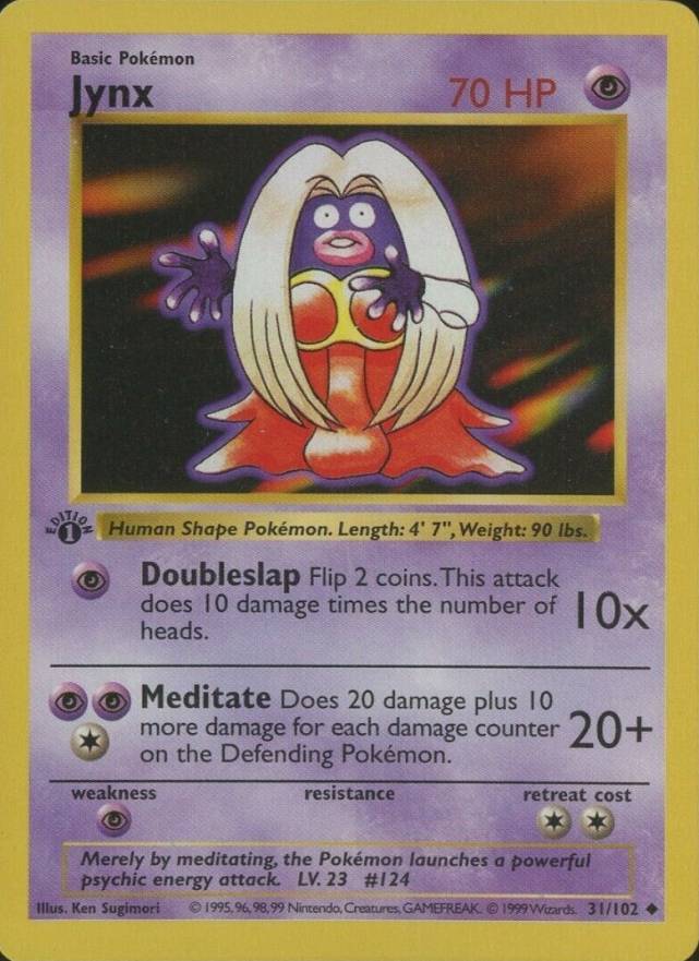 1999 Pokemon Game Jynx #31 TCG Card