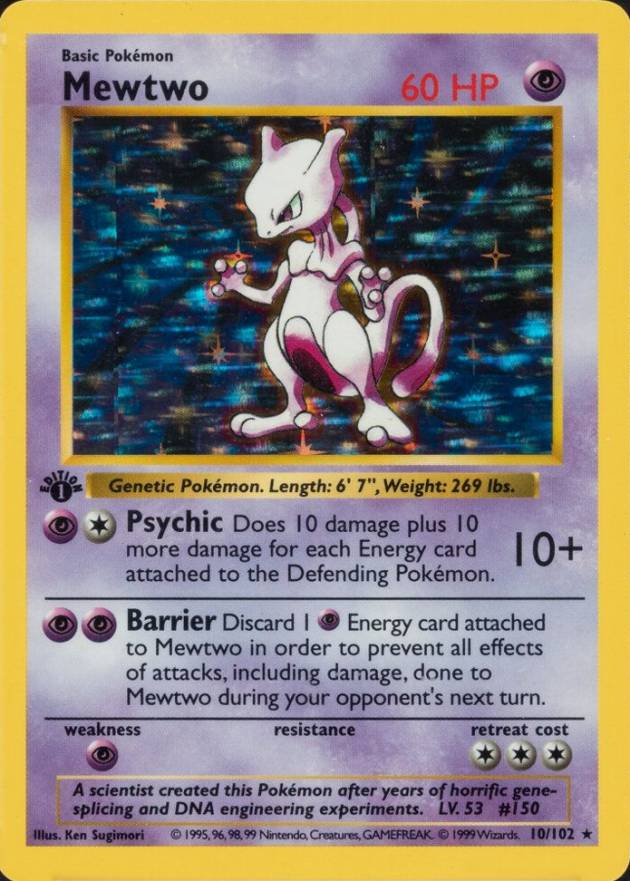 1999 Pokemon Game Mewtwo-Holo #10 TCG Card